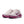 A pair of white and pink running shoes with a visible Nike logo on a white background