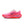 The medial side of a pink running shoe with black swoosh logo on a white background.