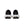 Black running shoes with white soles on a white background