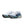 White running shoes with a blue gradient sole on a white background