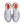 White sneakers with orange accents on a white background