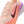 Pink running shoe with Nike logo on a white background