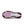 Sole of a shoe with pink cushioning and brown accents on a white background