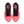 The top down look at a pink and black women's niek running shoe.