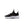A black Nike sneaker with a white sole and gold accents, shown from the side against a plain white background.