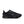 Black sneaker with a prominent brand logo on a white background