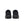 Black athletic shoes on a white background