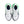 White sneakers with green accents on a white background