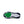Close-up of a shoe sole with green and blue design on a white background