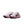 A pair of Nike running shoes in white, pink, and black, featuring a black Swoosh logo and a pink midsole, shown against a plain white background.