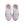 A pair of Nike running shoes shown from a top-down view, featuring a white mesh upper with pink and lavender gradient accents, white laces, and black Swoosh logos.