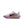 A Nike running shoe in white with a black Swoosh, featuring a pink and peach gradient midsole on a clean white background.