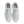 White sneakers with blue accents on a white background