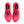 A bright pink Nike running shoe with a black and gray Swoosh logo, shown on a white background.