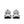 White sneakers with black soles on a white background
