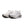 White running shoes with black soles on a white background