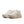 Pair of beige running shoes on a white background