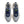 Pair of running shoes with blue and gray design on a white background