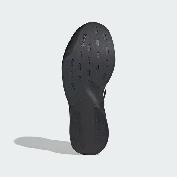 An all black outsole of am adidas running shoes.