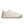 A pair of beige men's sneakers with lace-up closure and a thick white sole.