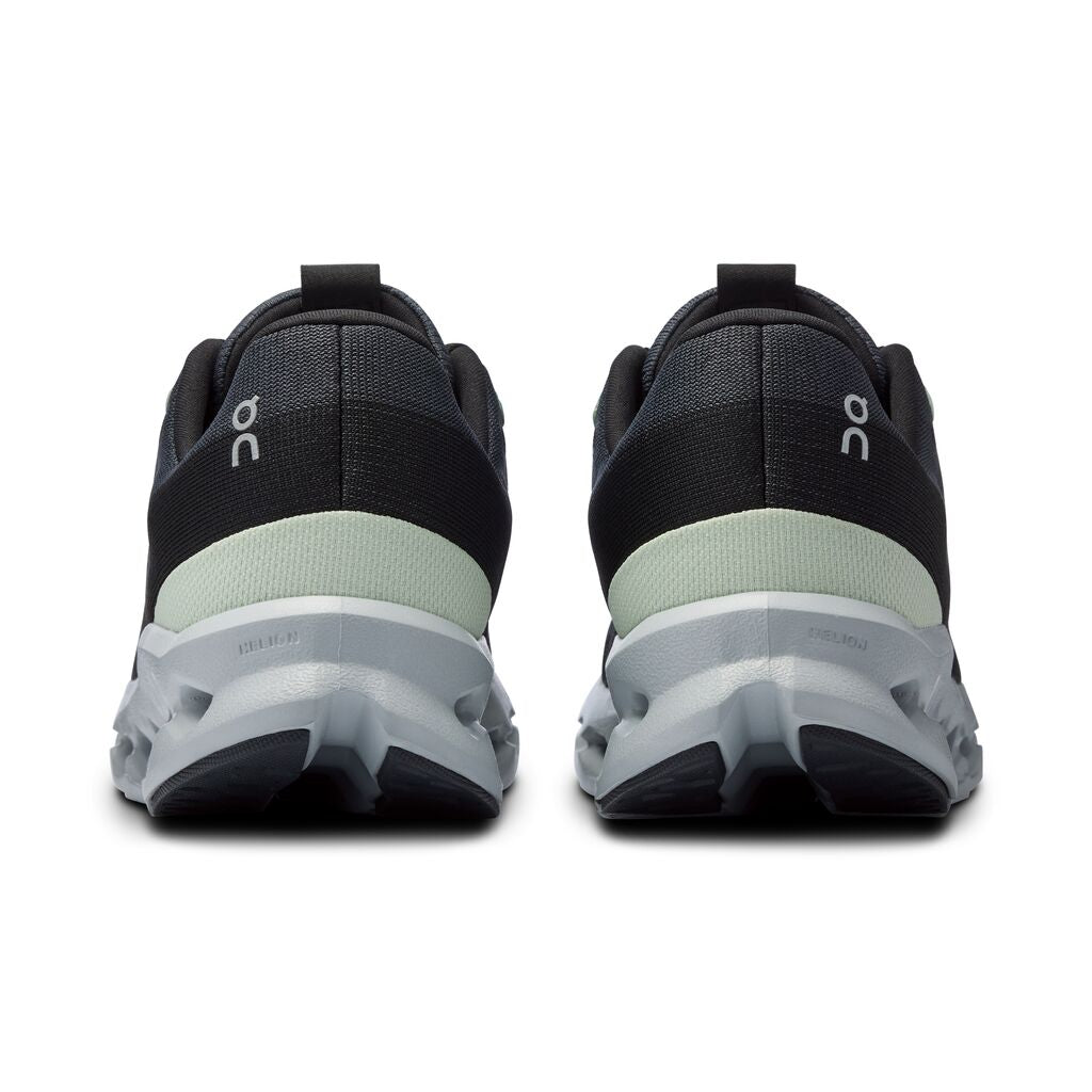 The outsole near the heel on the Cloudsurfer comes up a bit in the back which allows for softer landngs while running