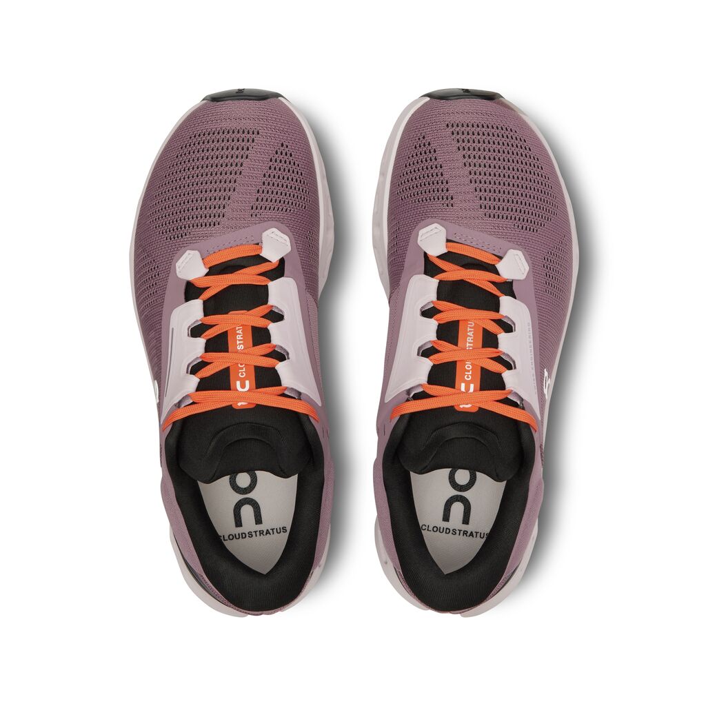 The tongue guard on this Women's Cloudstratus 3 is the same orange color  as the laces