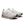 Pair of white running shoes with orange accents on a white background.