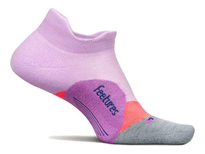 Purple ankle sock with pink and gray accents on a white background