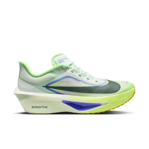 Multicolored running shoe with 'ZoomX' branding on a white background