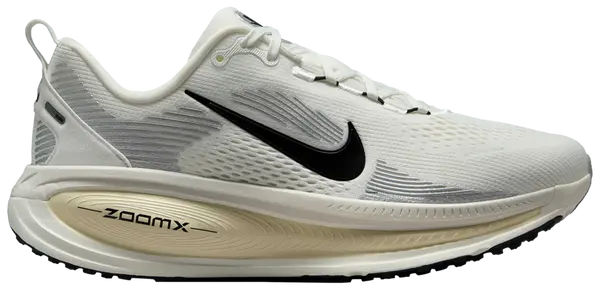White and black running shoe on a white background
