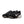 Black running shoes with white accents on a white background