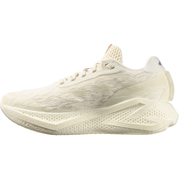 Off-white running shoe on a white background