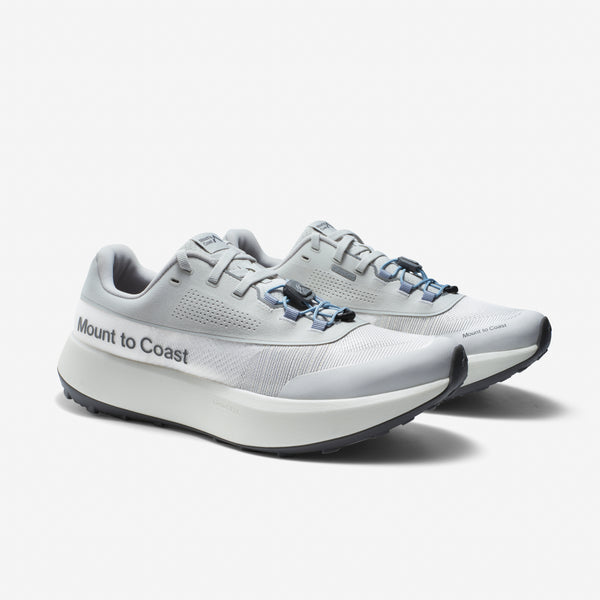 A light gray and white Mount to Coast platform sneaker shown on a clean white background.