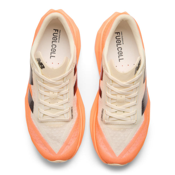 The laces and top part of this running shoe are the sale off white color.