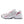 White and pink running shoe with New Balance logo on a white background.