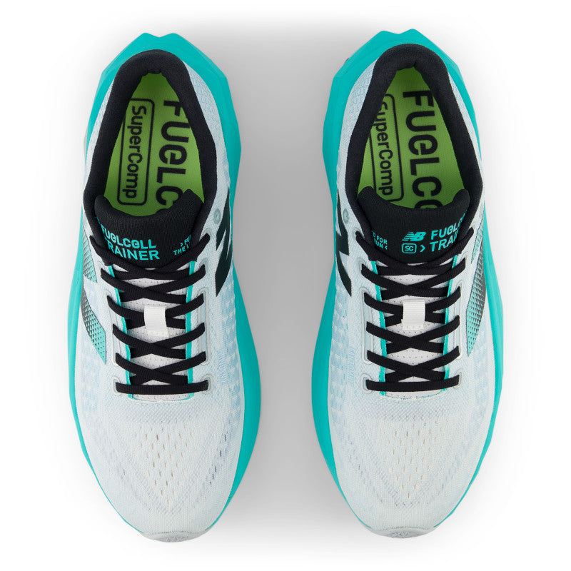 When viewing this SuperComp Trainver 3 from above the jade color of the midsole flares out