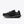 A black Mount to Coast running shoe with a thick black and silver platform sole.