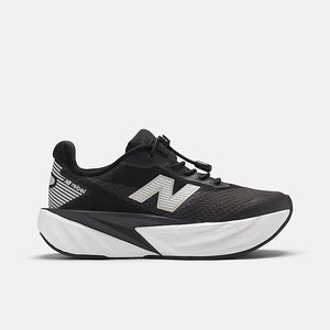 Black and white running shoe on a white background