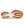 Close-up of a shoe sole with orange and white design on a white background