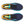 Navy running shoes with orange and teal accents on a white background