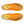 Orange running shoes with black and yellow details on a white background