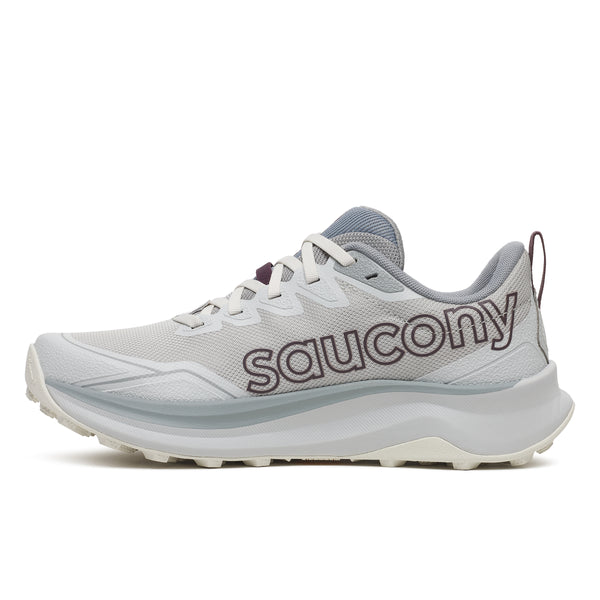 Saucony running shoe on a white background
