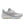 Gray running shoe with visible branding on a white background