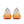 Pair of sneakers with orange soles on a white background