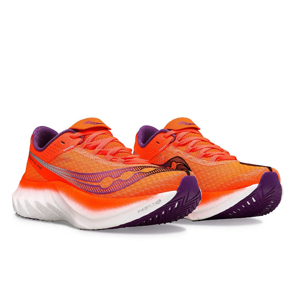 These Saucony Endorphin Pro 4 shoes are really fast and the bright orange/red color makes them look fast too