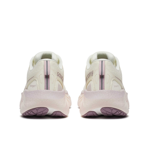 The heel area of these Triumph 22 running shoes have a pull tab in a color that matches the outsole.