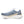 Blue and white running shoe with 'Saucony' branding on a white background