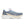 Blue and beige women's Saucony running shoe on a white background.