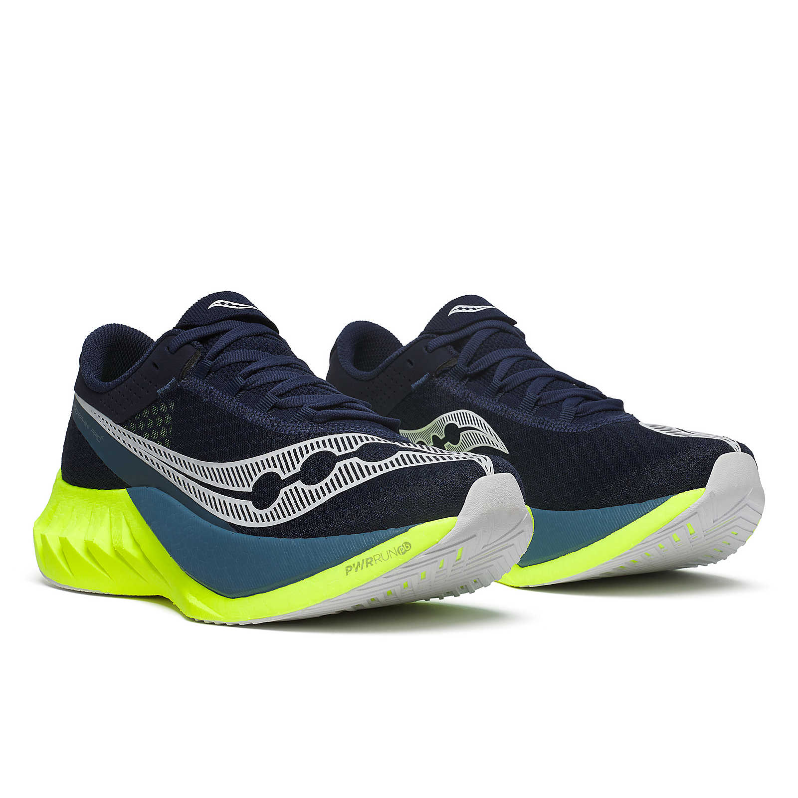 The Saucony Pro 4 is a really fast running shoe adn teh design language helps to tell that story