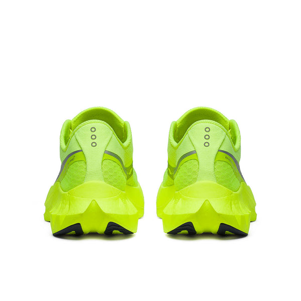 The heel area of the Endorphin Pro has the three dots for Saucony